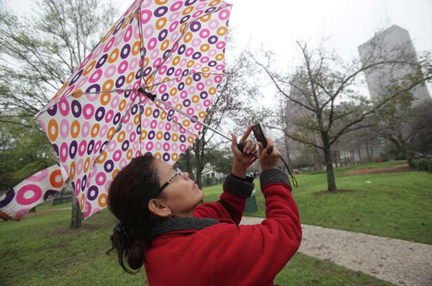 Ledys Garcia student at Lee Collage from Baytown photographs the downtown 