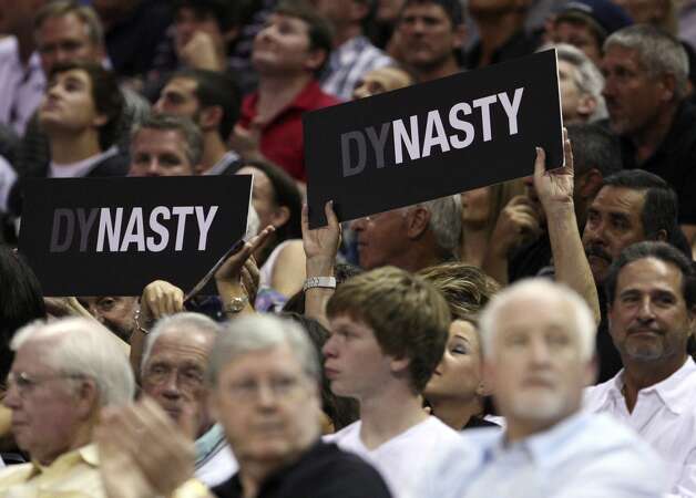 Fans hold up signs during the first half of game two of the NBA Western Conference Finals in San Antonio, Texas on Tuesday, May 29, 2012. Edward A. Ornelas/Express-News (Edward A. Ornelas / San Antonio Express-News) / SA