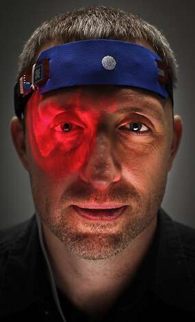 Dave Asprey, seen on Wednesday, June 6, 2012 in San Francisco, Calif., is considered a guru of the biohacking movement.  Asprey has helped develop a prototype HEG (Hemoencephalography ) neurofeedback device that helps train the brain, and he also uses a soliton laser which helps with healing. Photo: Russell Yip, The Chronicle / SF