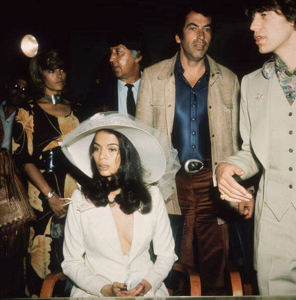 1971:  Mick Jagger and his new wife Bianca. 