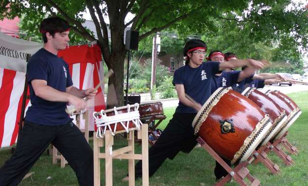 The Japan Society of Fairfield County hosts a Bon Odori Festival at Jesup Green in Westport on Saturday, Aug. 17. A taiko drum group from the University of Connecticut performed at the festival last year. Photo: Todd Tracy / Westport News contributed