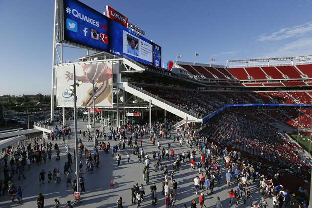 Fans arrive early as the San Jose Earthquakes prepare to take on the Seattle Sounders in Major League Soccer action at the first ever event held at the new home of the San Francisco 49ers Levi's Stadium in Santa Clara, Calif. on Saturday August 2, 2014. Photo: Michael Macor, The Chronicle