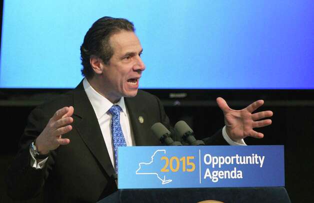 New York State Gov. Andrew Cuomo speaks about the Upstate Revitalization Program, which pledges 1.5 Billion to upstate cities, Thursday, Jan. 15, 2015 in Rochester, N.Y. (AP Photo/Democrat & Chronicle, Jamie Germano) ORG XMIT: NYROD101 Photo: Jamie Germano / Democrat & Chronicle