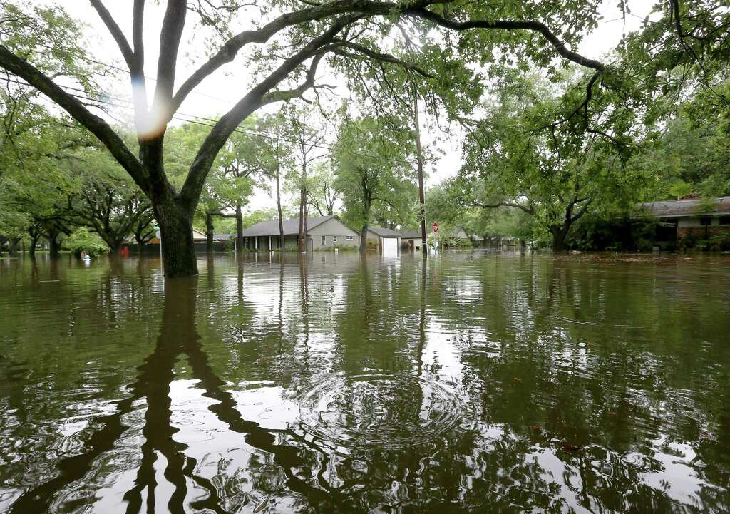 Flooding along Runnymeade Drive, in the Meyerland area, is seen Monday, April 18, 2016, in Houston. Photo: Jon Shapley, Jon Shapley/Houston Chronicle / © 2015  Houston Chronicle