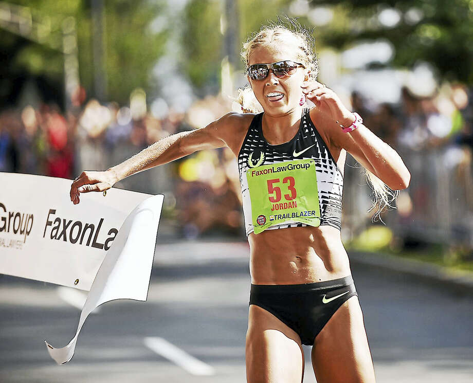 Jordan Hasay dominated the women’s race, running to a first-place finish in 1:06:35, Monday, September 4, 2017, at the 40th annual New Haven Road Race USATF 20K Championship in New Haven, Connecticut. Photo: Catherine Avalone/Hearst Connecticut Media / New Haven Register