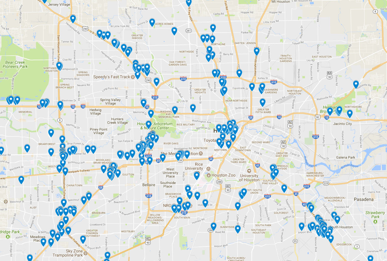 Map shows areas with high prostitution arrests at Houston hotels - Houston Chronicle
