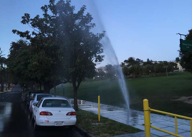 Watch a Dolores Park sprinkler dump water on the road