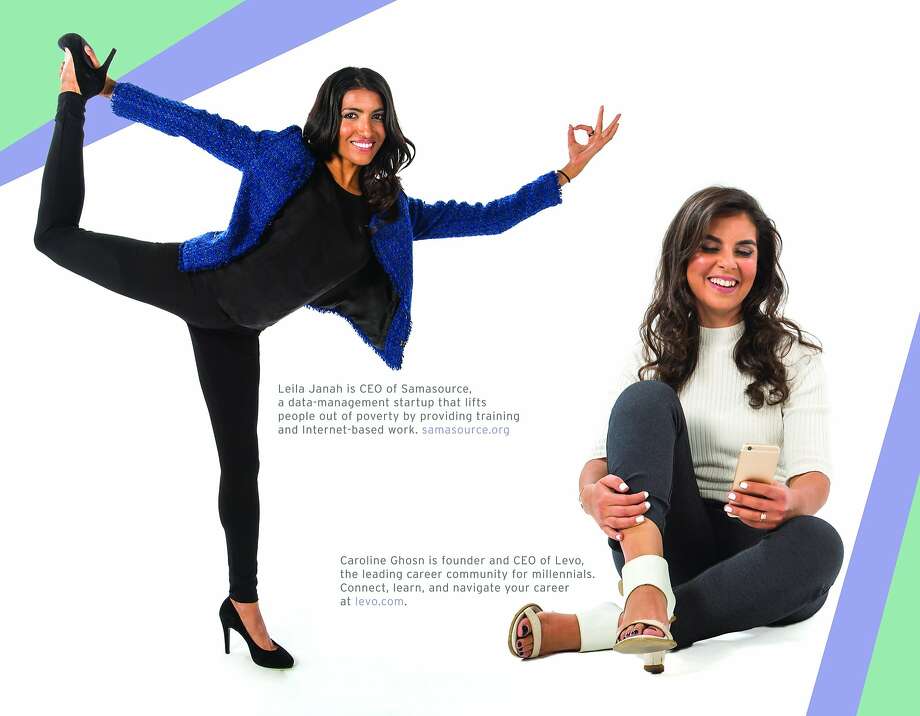 The Betabrand Pantsuit Calendar, new for 2016, features 32 female tech entrepreneurs wearing the brand’s Dress Pant Yoga Pant and is part of an effort to raise money for Techstar Foundation, which works to improve diversity in the tech world. $20 at www.betabrand.com. Pictured here are Leila Janah, CEO of Samasource, and Caroline Ghon, CEO of Levo. Photo: Betabrand