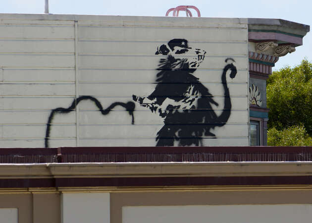 Banksy rat reappears above Upper Haight's the Red Victorian
